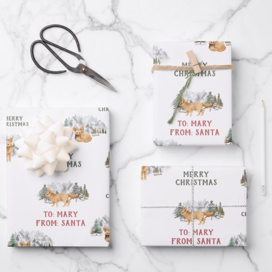 Custom Fennec Fox Gift Wrapping Paper ラッピングペーパーシート (正面)