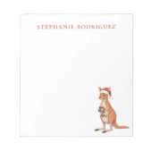 Custom Festive Kangaroo With Santa Hat Christmas ノートパッド (正面)