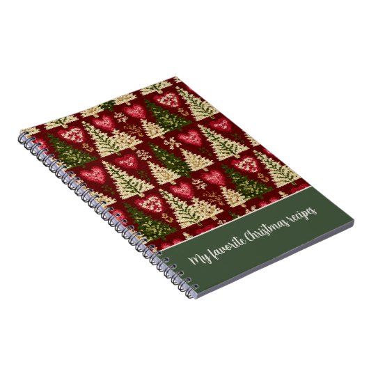 Custom Festive Knitted Style Pattern Recipe ノートブック (右側)