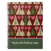Custom Festive Knitted Style Pattern Recipe ノートブック (正面)