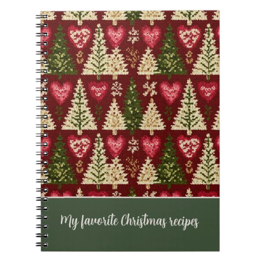 Custom Festive Knitted Style Pattern Recipe  ノートブック (正面)