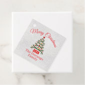 Custom Festive Xmas Tree Christmas Paper Square フェイバータグ (インサイチュ)