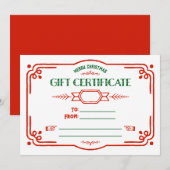 Custom Fill in the Blank Holiday Gift Certificate シーズンカード (正面/裏面)