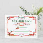 Custom Fill in the Blank Holiday Gift Certificate シーズンカード (スタンド正面)