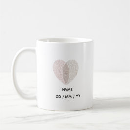 Custom Fingerprint Heart Wedding Anniversary  コーヒーマグカップ