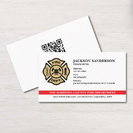 Custom Fire Department Firefighter QR Code Logo 名刺