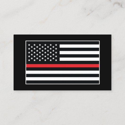Custom Fire Department Firefighter Red Line Logo 名刺 (裏面)