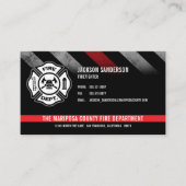 Custom Fire Department Firefighter Red Line Logo 名刺 (正面)