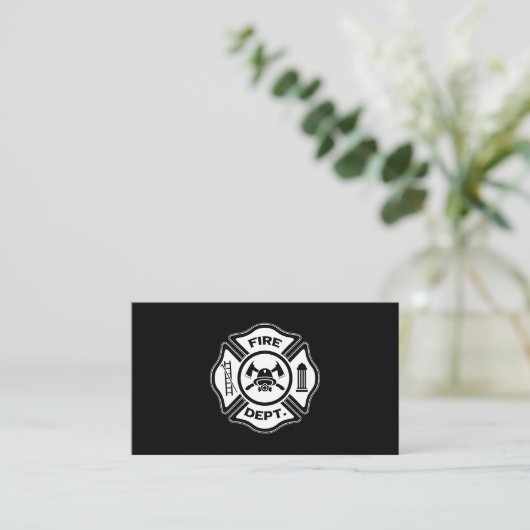 Custom Firefighter Fire Department Logo 名刺 (スタンド正面)