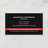 Custom Firefighter Fire Department Logo 名刺 (裏面)