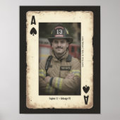 Custom Firefighter Gift Wall Art, Ace of Spades ポスター (正面)