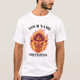 Custom Firefighter  Phoenix Flame Skull Rebirth Tシャツ