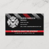 Custom Firefighter Red Line Logo Fire Department 名刺 (正面)