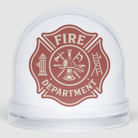 Custom Firefighter Snow Globe with Department Logo (正面)
