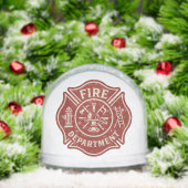 Custom Firefighter Snow Globe with Department Logo (クリスマス)