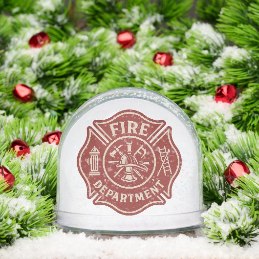Custom Firefighter Snow Globe with Department Logo (クリスマス)
