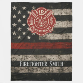 Custom Firefighter Thin Red Line Blanket フリースブランケット