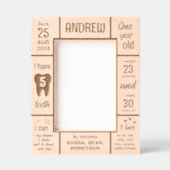 Custom First Birthday Milestone Baby Photo Wooden  レーザー彫刻フレーム (正面)