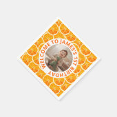 Custom First Birthday Paper Napkins with Photo スタンダードカクテルナプキン (角)