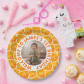 Custom First Birthday Paper Plates with Photo ペーパープレート (パーティー)