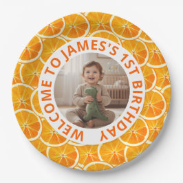 Custom First Birthday Paper Plates with Photo ペーパープレート