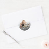 Custom First Birthday Photo Script Thank You ラウンドシール (封筒)