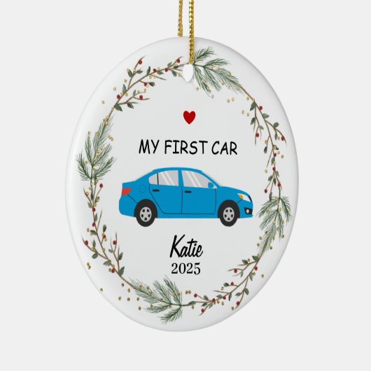 custom First Car Photo Ornament, My New Car セラミックオーナメント (右)