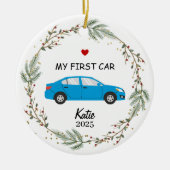 custom First Car Photo Ornament, My New Car セラミックオーナメント (正面)