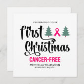 Custom FIRST CHRISTMAS Breast Cancer Free シーズンカード (正面/裏面)