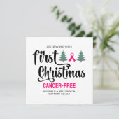 Custom FIRST CHRISTMAS Breast Cancer Free シーズンカード (スタンド正面)