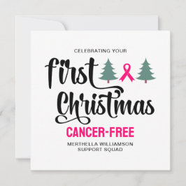 Custom FIRST CHRISTMAS Breast Cancer Free シーズンカード