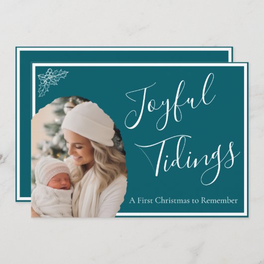 Custom First Christmas "Joyful Tidings" シーズンカード (正面/裏面)