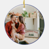 Custom First Christmas Married NewlyWed セラミックオーナメント (裏面)