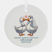 Custom first Christmas Married, personalized gift, ガラスオーナメント (裏面)