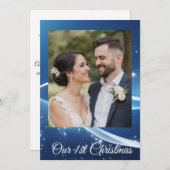 Custom First Christmas Photo Card for Couples シーズンカード (正面/裏面)