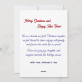 Custom First Christmas Photo Card for Couples シーズンカード (裏面)