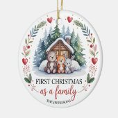 Custom First Family Christmas セラミックオーナメント (左)