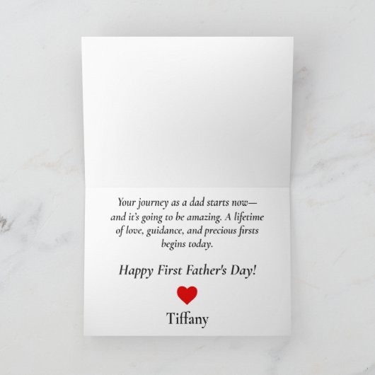 Custom First Father’s Day Sentimental Message カード (内部)