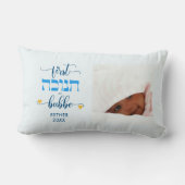 Custom FIRST HANUKKAH AS GRANDMA BUBBE Baby Photo ランバークッション (裏面)