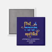 Custom FIRST HANUKKAH MARRIED Hebrew マグネット (正面/裏面)