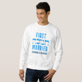 Custom FIRST HANUKKAH MARRIED Matching Couple スウェットシャツ (正面フル)