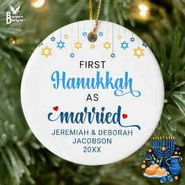 Custom FIRST MARRIED HANUKKAH セラミックオーナメント