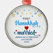 Custom FIRST MARRIED HANUKKAH メタルオーナメント (正面)