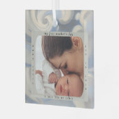 Custom First Mother's Day Photo & Name Ornament ガラスオーナメント (正面左)
