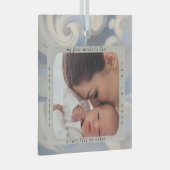 Custom First Mother's Day Photo & Name Ornament ガラスオーナメント (正面右)