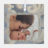 Custom First Mother's Day Photo & Name Ornament ガラスオーナメント (裏面)