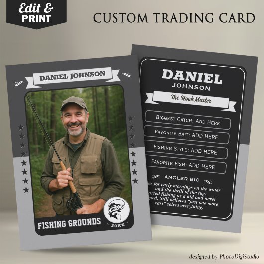 Custom Fishing Trading Card, Fisherman Card Gifts コーリングカード