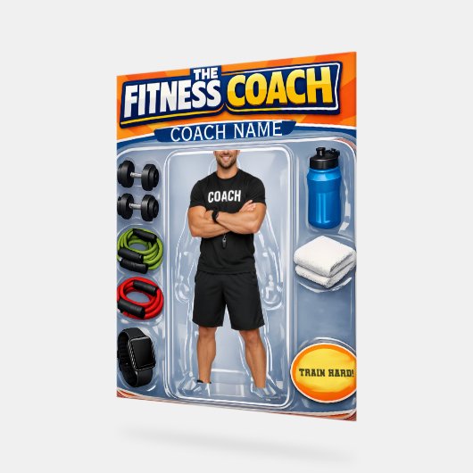 Custom Fitness Coach Photo and Name アクリルサイン (傾斜)