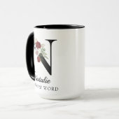 Custom Floral Alphabet Mug Gift for Coworkers マグカップ (正面左)
