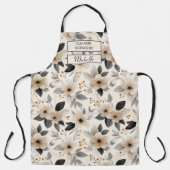Custom Floral Apron – Culinary Science by [Name] エプロン (正面)